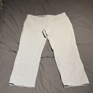 Jones New York Women's Pinstripe Cropped Pants - Blue and White